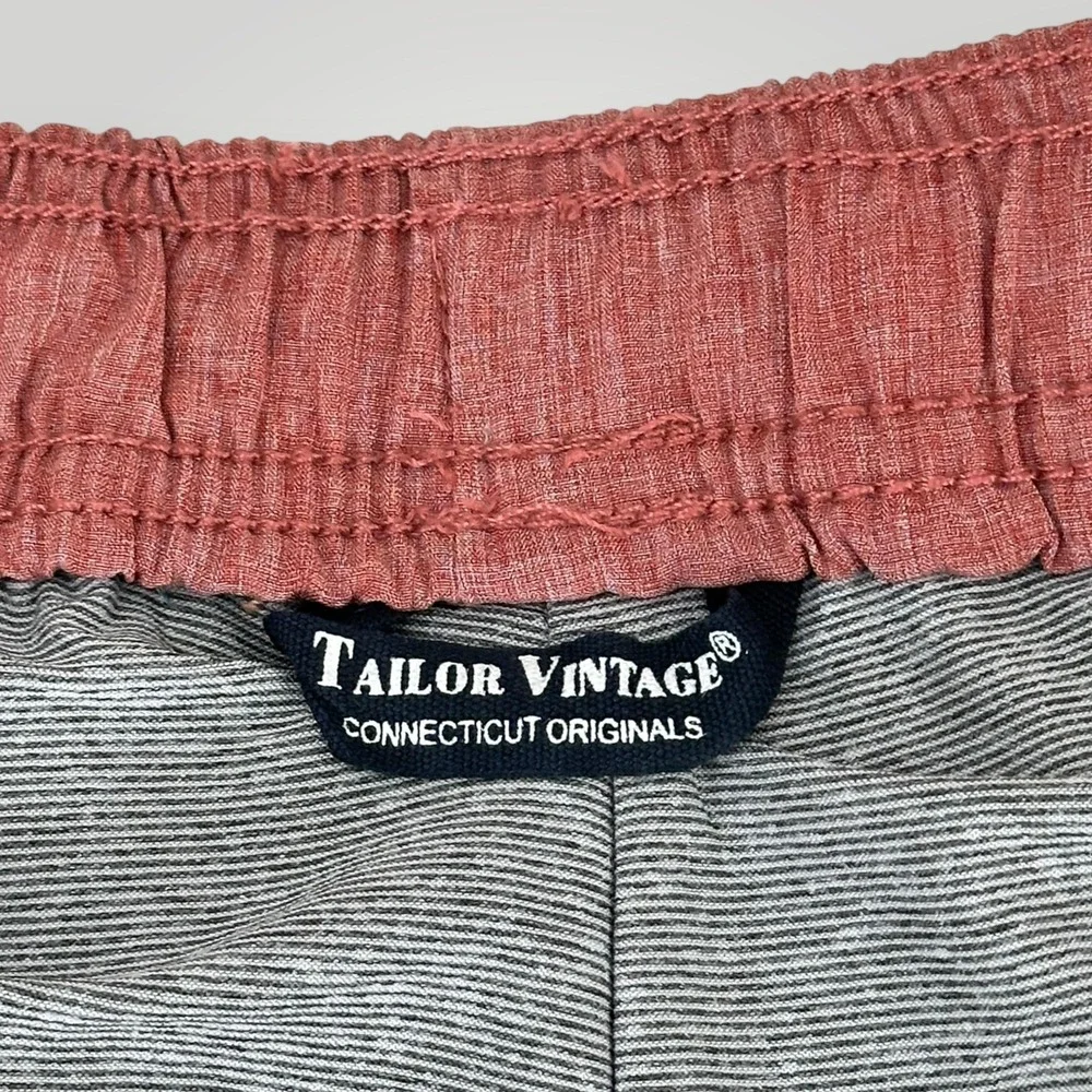 Tailor Vintage Shorts Mens‎ 2XL Red Drawstring Swim Trunks Liner 19.5x9 Stretch